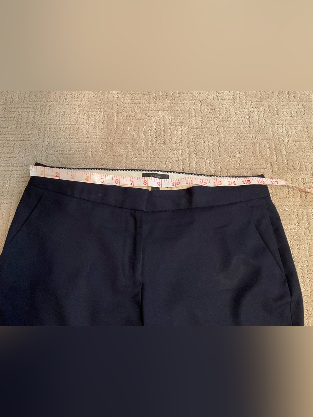 💙J.Crew Super 120s Navy Wool Ankle Straight Pants 8 Minimalist Quiet Luxury EUC - Picture 8 of 10
